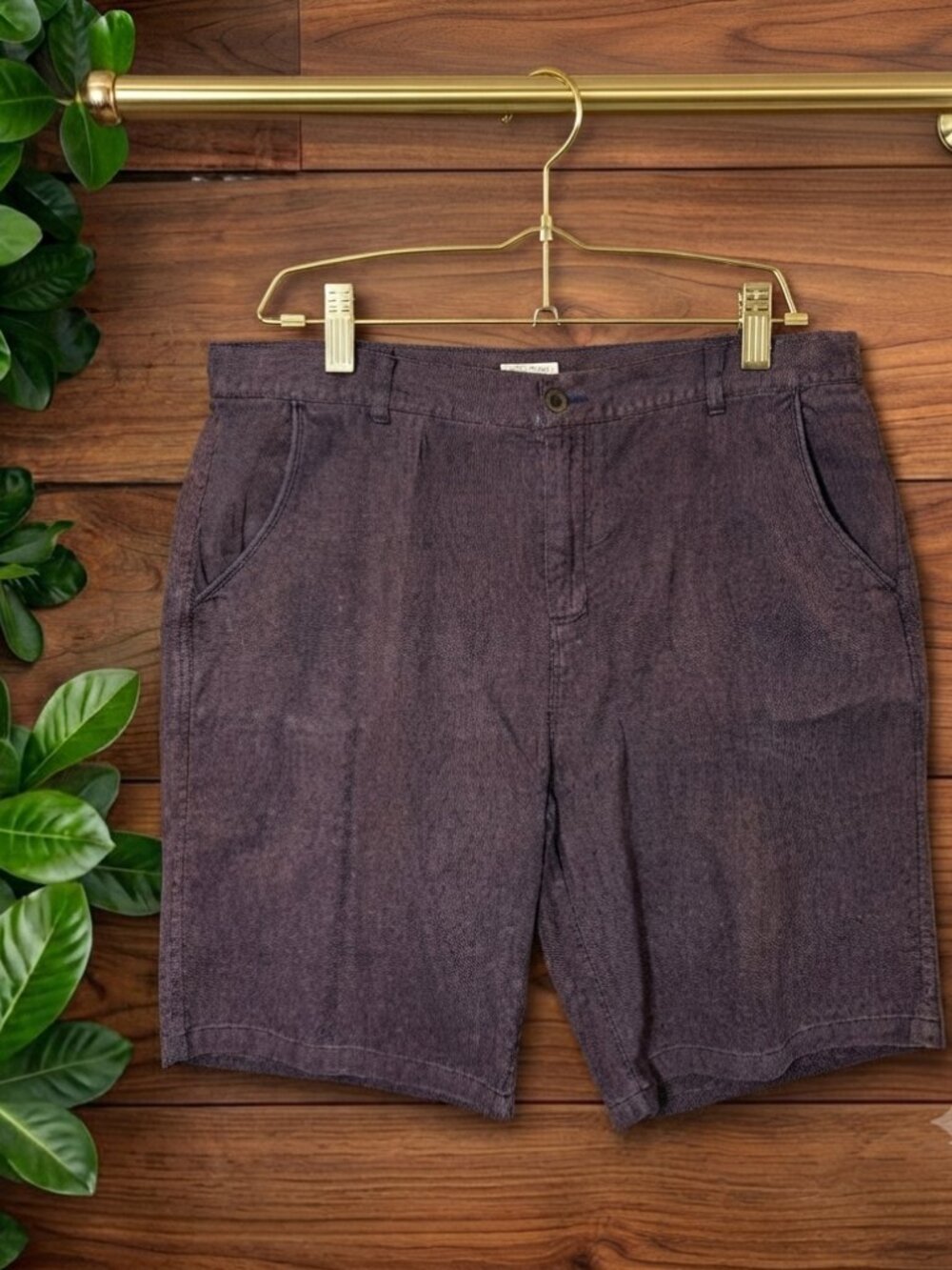 carbon2cobalt Shorts Men 40 Burgundy Purple Chino Stretch Cotton Spandex Casual